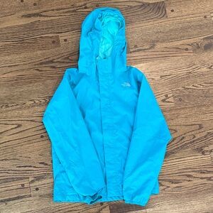 The North Face Green Blue Rain Jacket girls large